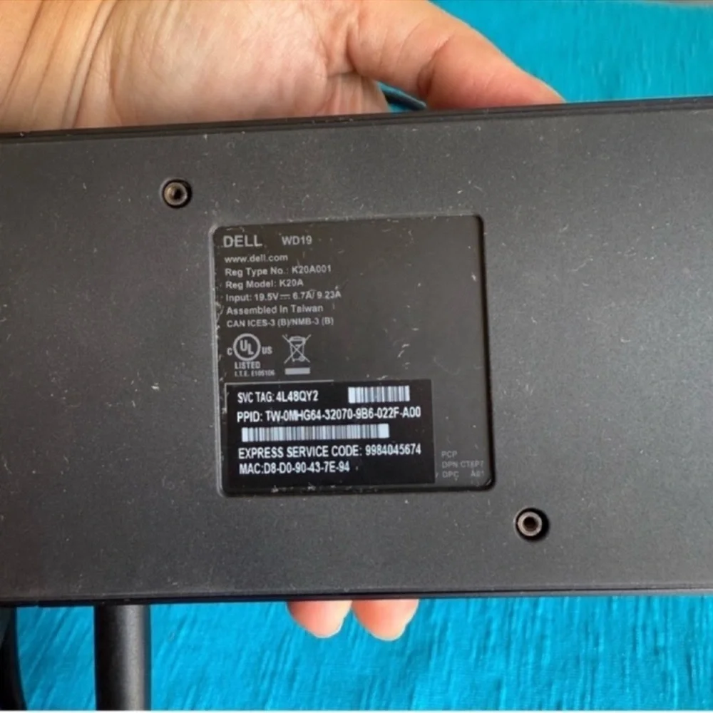Dell wd19 docking station k20a001